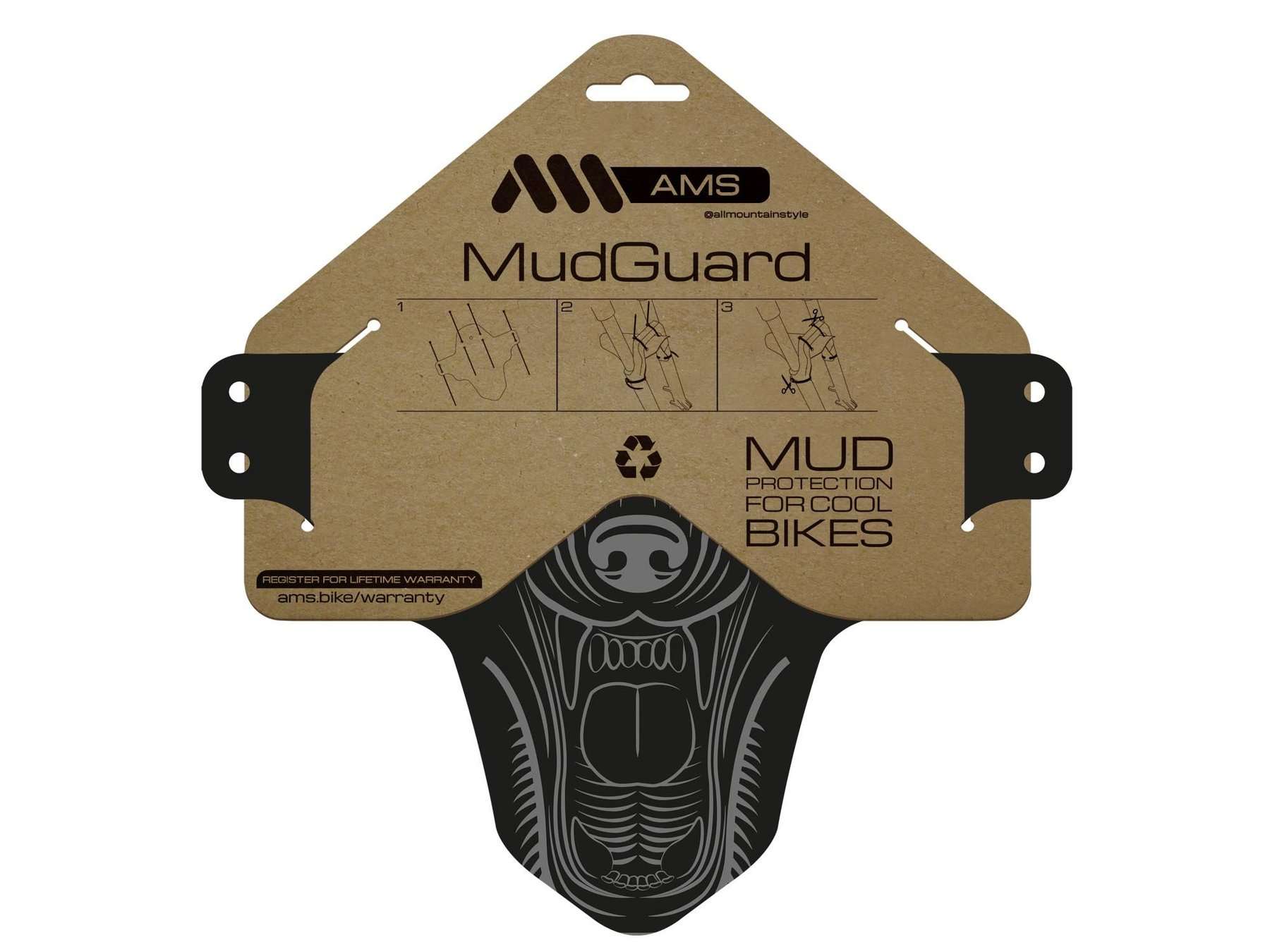 All Mountain Style Mud Guard Grijs/Wolvenprint