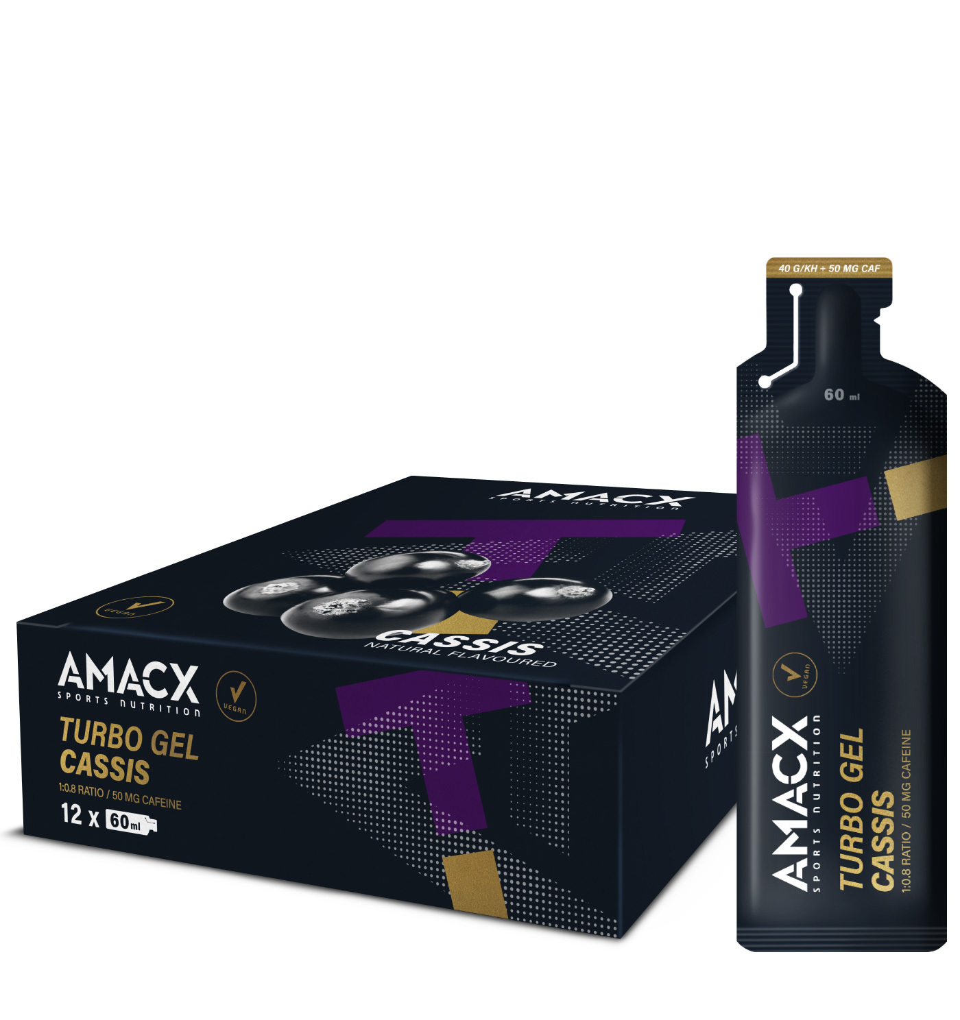Amacx Turbo Gel 60 ml Cassis 12 stuks